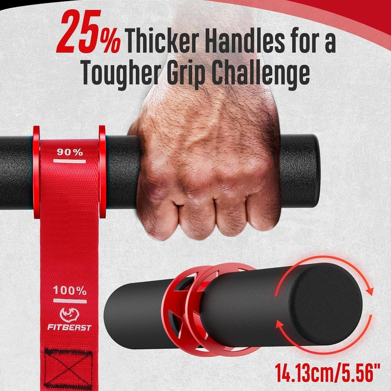 FitBeast Forearm Strengthener & Wrist Roller - Forearm Strength Trainer with Thickened Anti-Slip Grip Handles&Adjustable Strap, Perfect for Forearm Exercising, Boosting Grip Strength, Muscle Building - Image 2